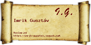 Imrik Gusztáv névjegykártya